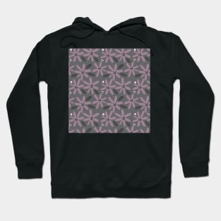 Cute pink and gray abstract flowers in a fun playful flowerpower pattern Hoodie